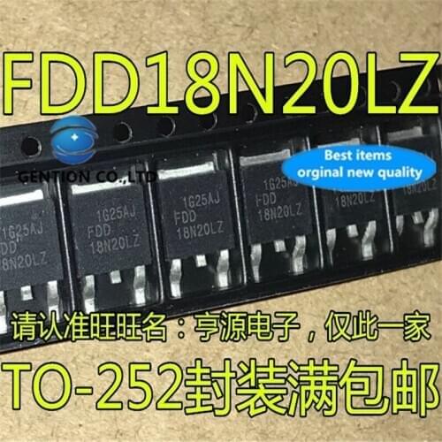 10Pcs FDD18N20LZ 18N20 TO-252 200V 16A N-channel power supply MOSFET in stock 100% new and original