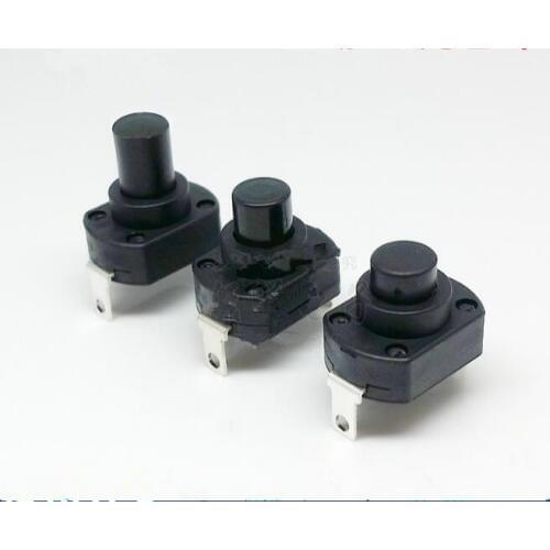 10pcs UPS power supply self locking 3A/6A/10A flashlight button switch double one ship type high temperature resistance