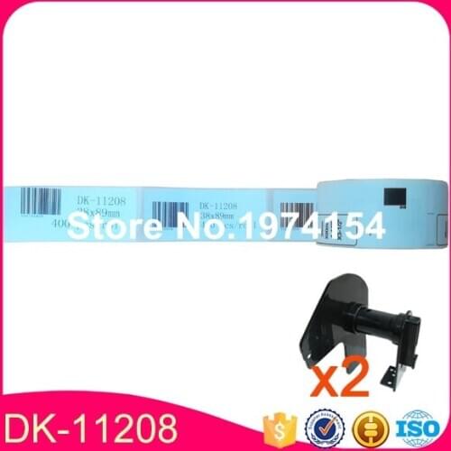 100 x rolls DK-11208 DK 11208 dk11208 38mm x 90mm with 1 black plastic reusable cartridge