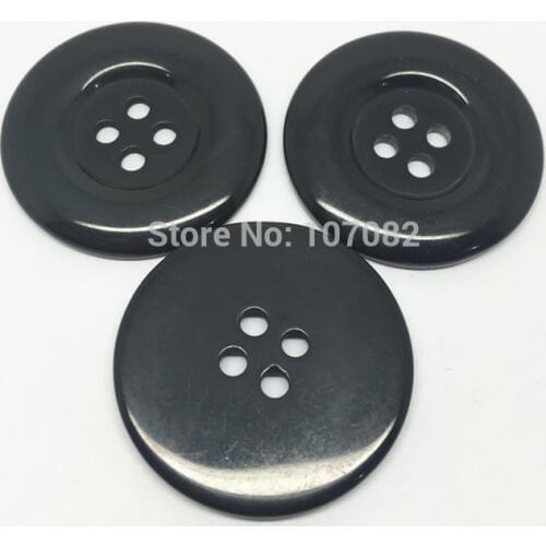 100pcs Large 35mm Black Round 4-Hole Tire Buttons Sewing Accessories Coat Sweater Cloth Button Crafts SSY95