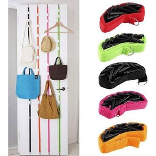 Door-back Wardrobe Hanging Hat Hooks Bags Hook Sundries Clothes Hanger Lanyard Hooks Rack Belt Flexible Organizer Random Color