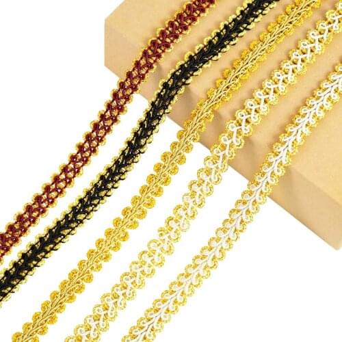 5yards Gold Silver Centipede Braided Lace Ribbon Sewing Fabric Trim DIY Clothes Handmade Accessories Wedding Party Decoration