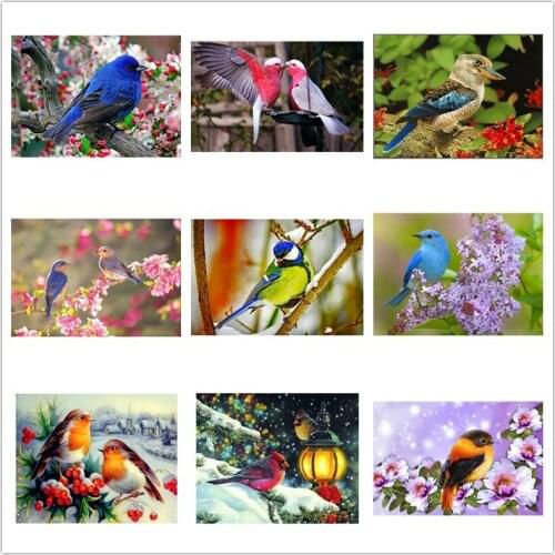 Kexinzu 5D DIY Full Square Round Stone Diamond Painting Cross Stitch Animal Bird 3D Diamond Embroidery Mosaic Work Hobby Gift