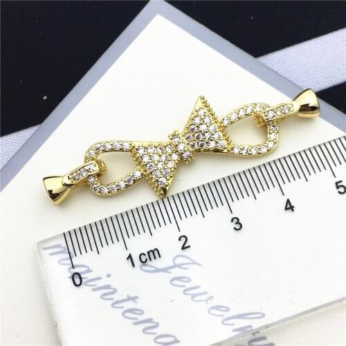 DIY accessories 14K Gold Filling micro set key necklace bracelet chain buckle decorative clasp new wholesale