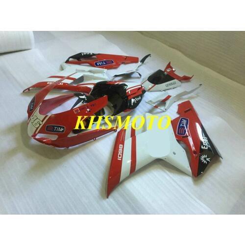 Red white Fairing kit for DUCATI 1098 1198 848 2007 2011 ducati 1098 1198 848 07 08 09 10 11 Injection Fairings Set+gifts DB33