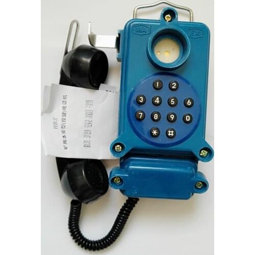Safe Round Button Wall Telephone Noise-proof Telephone for Petrochemical Industry, IIC Level, Glass Reinforced Plastic Shell