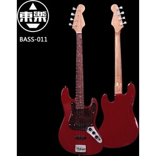 Wooden Handcrafted Miniature Guitar Model Bass-011 Bass Guitar Display with Case and Stand (Not Actual Bass! for Display Only!)