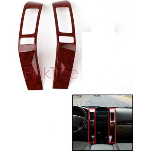 For Toyota Land Cruiser 120 Prado FJ120 2003-2009 Wooden Interior Cover Centre Trim 2 Pieces Car Styling Accessories