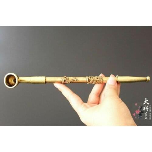 CHINESE FOLK Old copper smoking pipe in China N