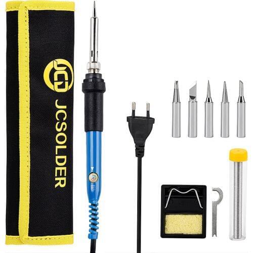 JCD Adjustable Temperature Soldering iron kit 110V 220V 60W Hand Solder welding tools soldering tips wire Desoldering Pump kits