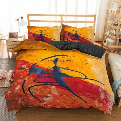Indian Style Bedding Set King Size Dancer Music Duvet Cover and Pillowcase Home Textile 2/3pcs Kids Unique Wedding Bedroom Decor