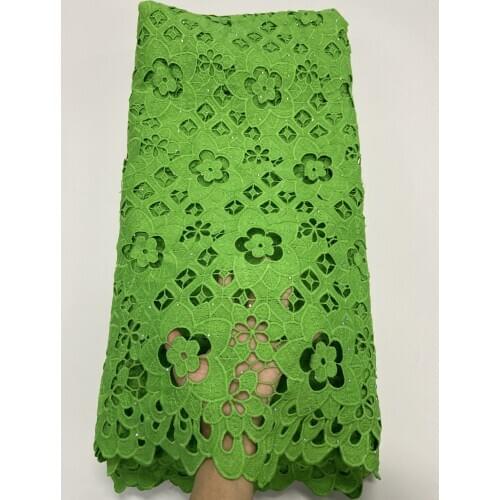 Grass Color Milk Silk Guipure Cord Lace 2020 High Quality African Cord Lace Fabric Nigerian Water Soluble For Dress Party Sewing