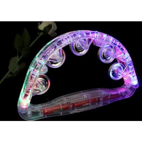 Flashing Tambourines for Kids, LED Noisemakers for Sporting Events Wedding Luminescent Party Atmosphere Props
