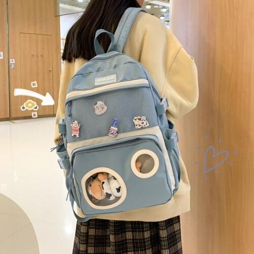 Cute Primary School Backpack Women 2021 New Kawaii School Bags for Teenage Girls Korean Large Capacity Travel Backpacks Ladies