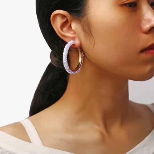 Fashion Personality Womens Earrings Creative Retro Simple White Small Sequins Metal Circle eEarrings 2021 New Trend Party Gift