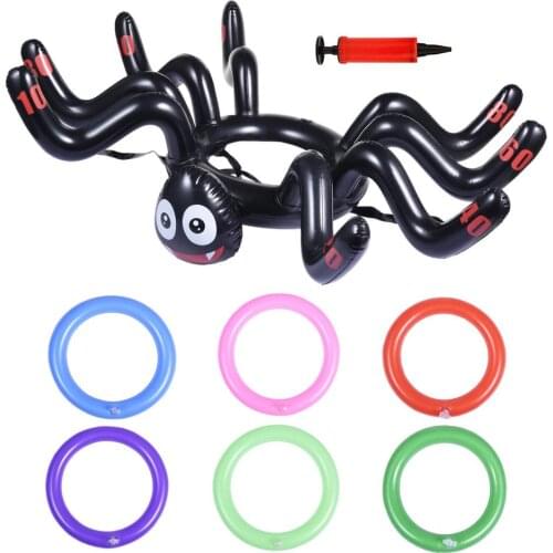 Inflatable Spider Ring Toss Game Set Funny Beach Party Bar Supplies Floating Pool Toys Outdoor Swimming Pool Accessories Toys