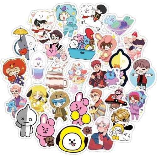 60Pcs/Set Cute Expression Stickers Cartoon Q Version Korean combination Sticker For Luggage Laptop Notebook Refrigerator For Kid