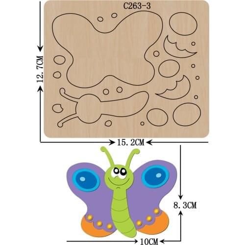 New butterfly Wooden die Scrapbooking C-263-3 Cutting Dies for common die cutting machines on the market