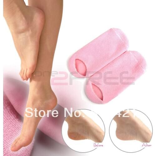 Whole sale 100pairs/LOT Whiten Skin Moisturizing Treatment Gel SPA socks Exfoliating and Moisturizing Foot Care With OPP bag