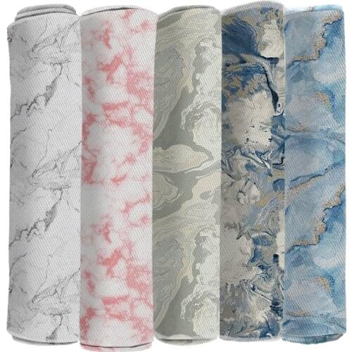 Marbling Printed Polyester Fabric DIY Kids Home Textile for Sewing Cartoon Twill Fabric 50*145cm