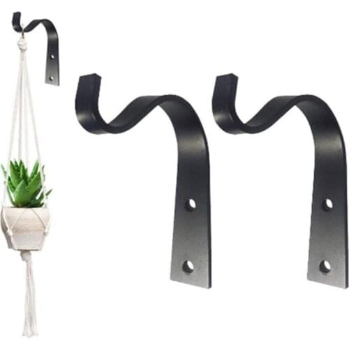Simple Wall Iron Hook Bending Molding Hook Clothes Hook Flower Basket Hook Screw Fixed Black and White S Type