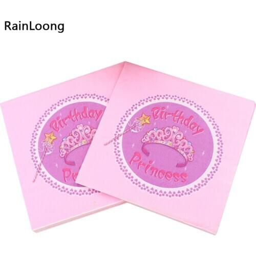 [RainLoong] Printed Birthday Paper Napkin Party Tissue Napkins Guardanapo 33cm*33cm 1 pack (20pcs/pack)