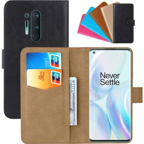 Luxury Wallet Case For OnePlus 8 Pro PU Leather Retro Flip Cover Magnetic Fashion Cases Strap