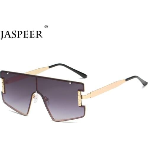 JASPEER New Oversized Sunglasses Women One Piece Steampunk Sun Glasses Men UV400 Gradient Shades Eyewear Gafas de sol