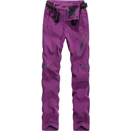Warm Hiking Pants Women Soft Shell Outdoors Sweatpants Polar Fleece Lining Winter Trousers New Lady 's Trekking Camping Pants