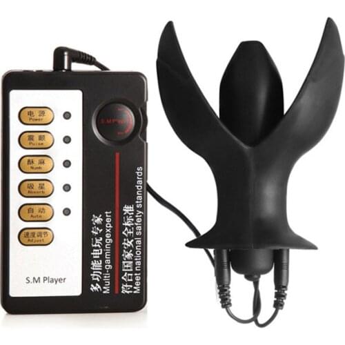 Electric Shock Pulse Expansion Vibrating Anal Plug Orgasm Masturbation Silicone Anal Butt Plug,Sex Open Anal G-spot Massager A3