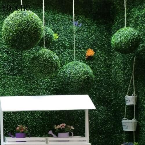 YO CHO Artificial Plants Green Grass Ball Garden Hanging Flower Ball Home Wedding Party Simulation Purple Green Grass Ball Plant