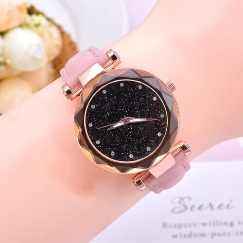 Reloj Mujer 2020 Fashion Starry Sky Women Watches Luminous Watch Leather Quartz Wrist Watch Womens Watches Top Brand Luxury