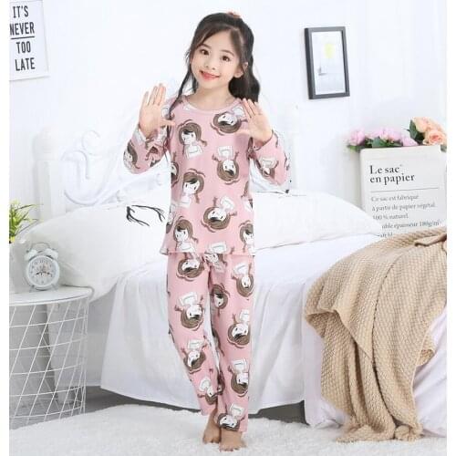 2-14y Autumn Children Pajamas Set Long Sleeve cotton Kids Animal Sleepwear Suit Baby Pijamas Girls Pyjamas Set Boys Pajamas
