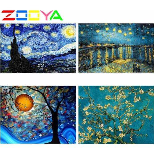 Zooya Diamond Painting Van Gogh Sky 3D Diamond Embroidery Pattern Diamond Painting Set Diamond Mosaic Decor Set Needlework Rf761
