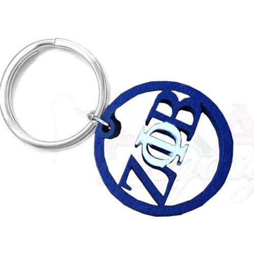 10pcs a lot Topvesko Drop shipping Greek Zeta Phi Beta Natural Wood Keychain Jewelry