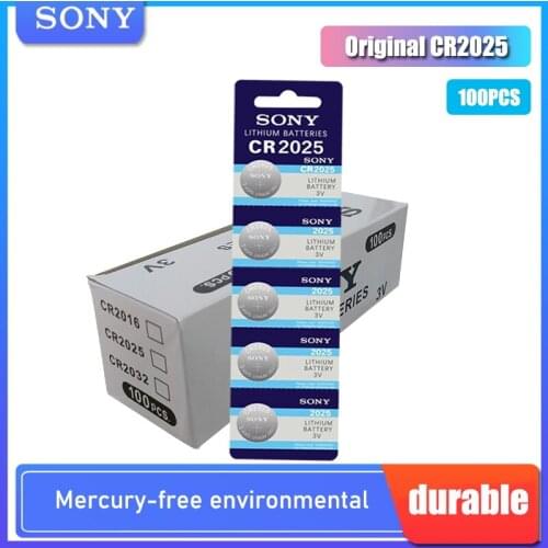 100pcs SONY 3V Lithium Coin Cells Button Battery DL2016 KCR2016 CR2016 LM2016 BR2016 High Energy Density