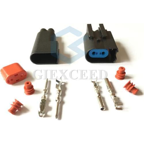 2 Sets 2 Pin Automotive Motor Car Engine Lamp Socket Plug Wheel ABS Sensor Scoket For Ford Volvo Jaguar Land Rover