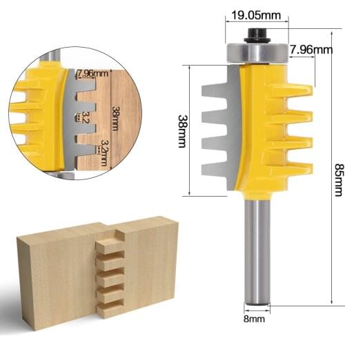 8mm Straight Shank Router Bit YG6 Carbide Finger Joint Trimming Cutter Tool Woodworking Milling Cutter