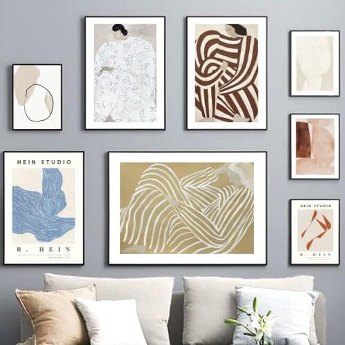 Abstract Line Geometry Curve Girl Wall Art Print Canvas Painting Modern Nordic Poster Gallery Picture For Living Room Home Decor