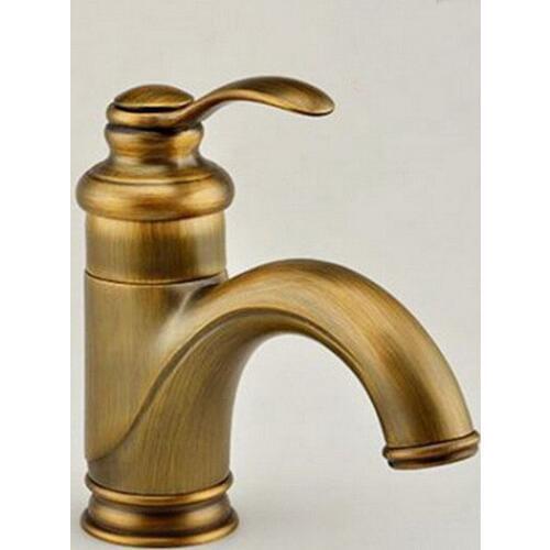 Antique Brass Single Lever Handle Bathroom Vessel Sink Basin Faucet Mixer Taps anf008