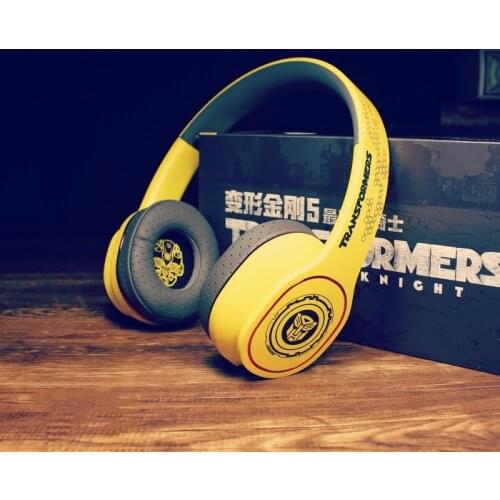 New mr.leaf & Transformers Bumblebee yellow Bluetooth Wireless Headset bass over ear Sport music headphone with Mic