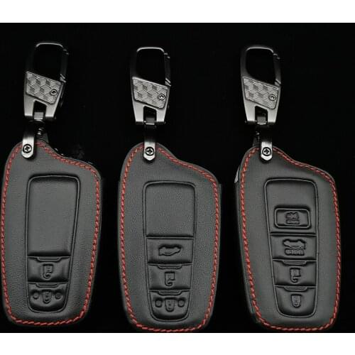 Leather Car Key Cover For Toyota Camry Corolla Crown Rav4 Highlander Chr C-HR Prius Prado Land Cruiser 200 Lc200 Lc200 Key Case