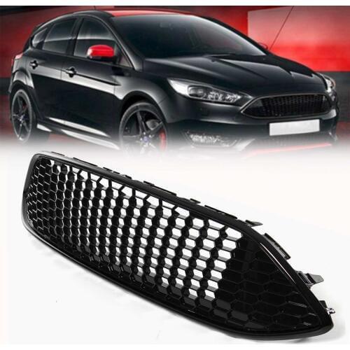 Black Car Front Bumper Honeycomb Mesh Centre Grill Panel Grille Grill Fit For Ford For Focus Mk3 St Line 2015 2016 2017