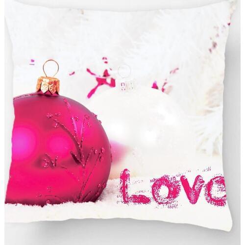Love Red Christmas Bauble On White Snow Photo Throw Pillow Case Decorative Cushion Cover Pillowcase Customize Gift For Car Sofa
