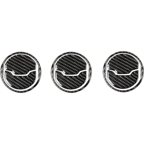 For Ford Mustang 2015-2019 Car Interior Carbon Fiber Mustang Air Outlet Nine-Piece Sticker 3Pcs