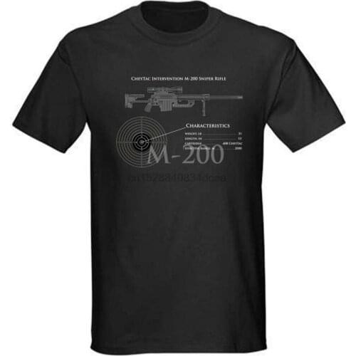 Rare New Black Cotton T Shirt Cheytac Intervention M 200 Sniper Rifle Ak 47 Nwt 2019 Brand Men Clothing Fashion Design T Shirt