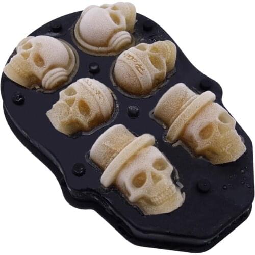 DIY Tool Whiskey Wine Cocktail Ice Cube 3D Silicone Mold Ice Cube Maker Skull Shape Chocolate Mould Tray Ice Cream Mould A8