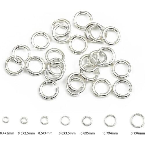 20pcs Genuine Real Pure Solid 925 Sterling Silver Open Jump Rings Split Ring for Key Chains Jewelry Making Findings Accessories