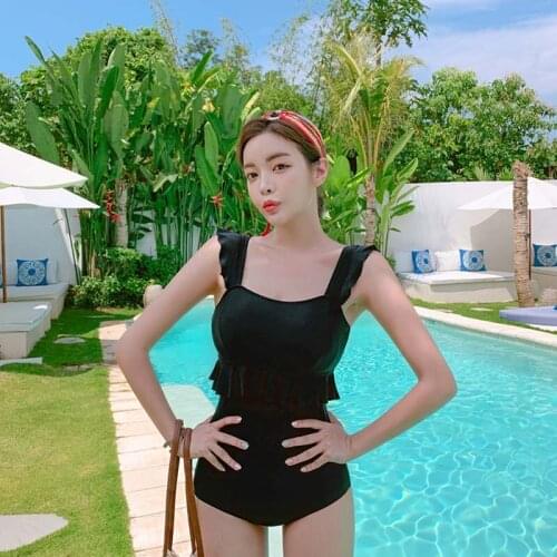 Korea Monokini Women Swimwear Black Swimsuit High Quality Bathing Suit sexy Monokini Beachwear 2020 maillot de bain femme
