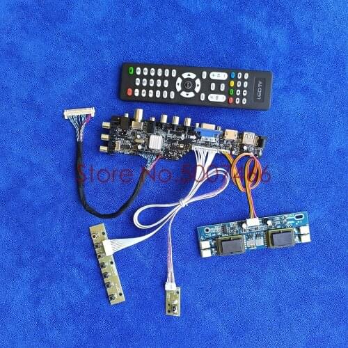 Matrix fit TD170WGCA1/TD170WGCB2/PM190SX/TM190SX/TM181SX drive board kit 1280*1024 30 Pin LVDS USB VGA AV DVB digital 4CCFL